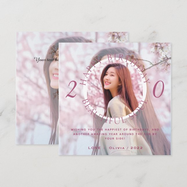 Cartão de Aniversário Feliz Personalizar Camada Du (Frente/Verso)