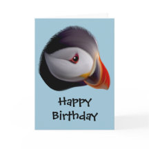 Cartão de Aniversário Feliz Puffin