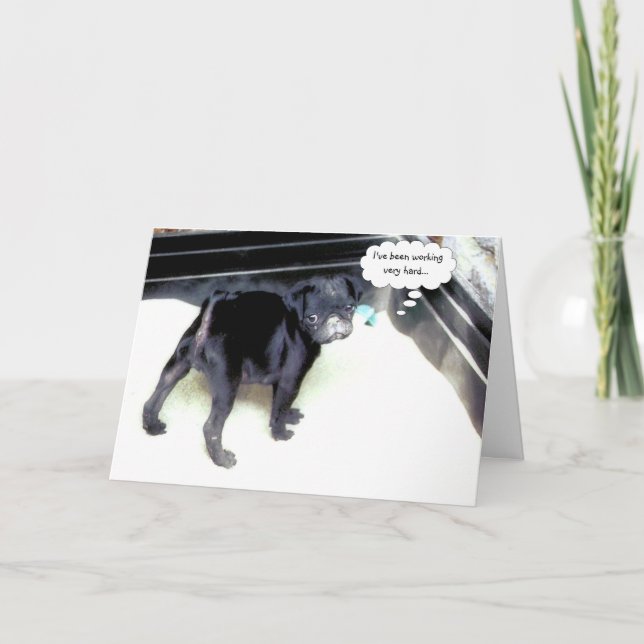 Cartão de Aniversário Feliz Sandy Pug (Frente)