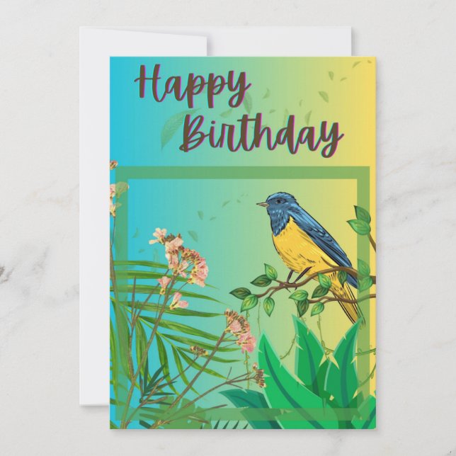 Cartão de Aniversário Feliz (Tema da Selva) (Frente)