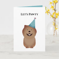 Cartão de Aniversário Feliz, Vamos Pawty Chow