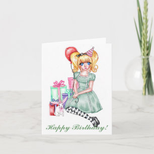 Cartão de Aniversário Feliz (Verde)