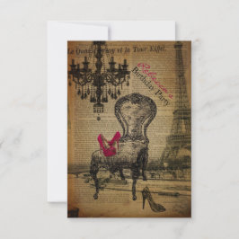 cartão de aniversário feminino parisiense na moda