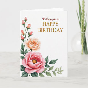 Cartão de Aniversário Festive Rose