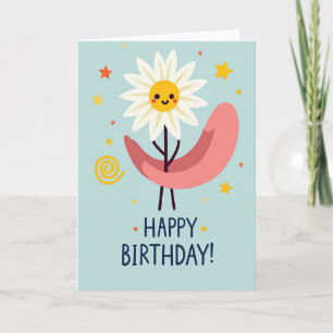 Cartão de Aniversário Flor Alegre
