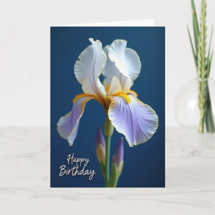 Cartão de Aniversário Flor Azul Alegre