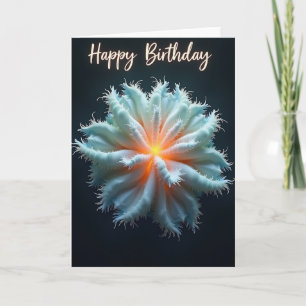 Cartão de Aniversário Flor de Bioluminescência