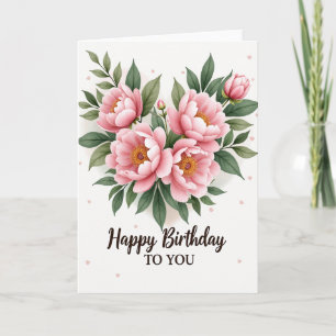 Cartão de Aniversário Flor de Cerejeira Rosa