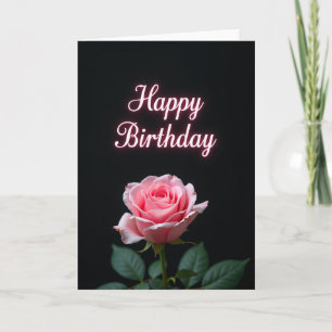 Cartão de Aniversário Flor de Cerejeira Rosa Doce