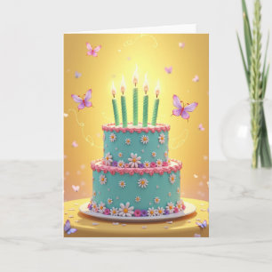 Cartão de Aniversário Flor de Hortelã