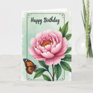 Cartão de Aniversário Flor de Inseto
