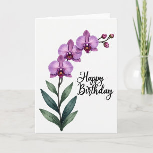 Cartão de Aniversário Flor de Lilás