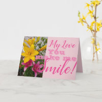 Cartão de Aniversário Flor de Lírio Rosa Você Me F