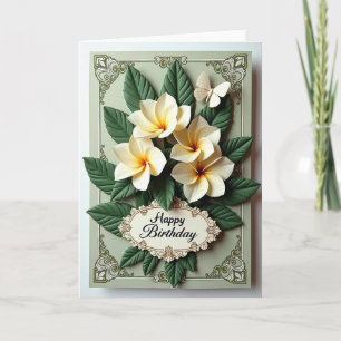 Cartão de Aniversário Flor de Marfim