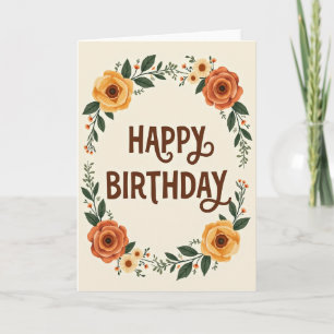 Cartão de Aniversário Flor de Outono