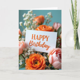 Cartão de Aniversário Flor de Pêssego