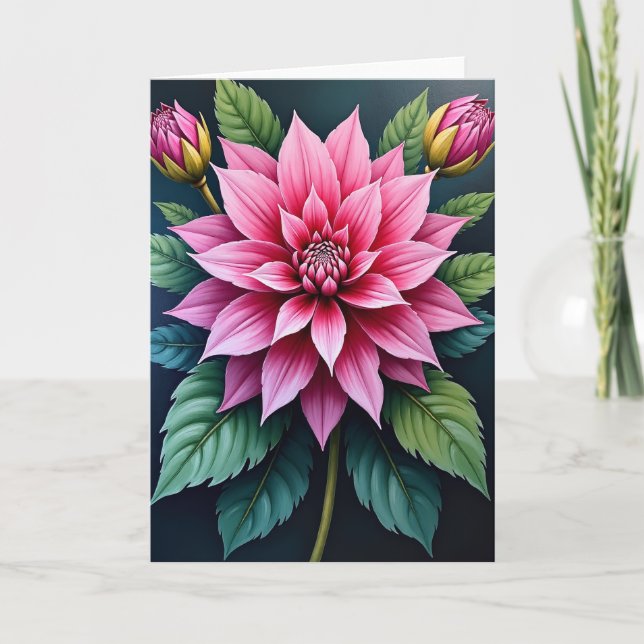 Cartão de Aniversário Flor de Rosa (Frente)