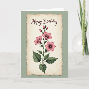 Cartão de Aniversário Flor de Rosa