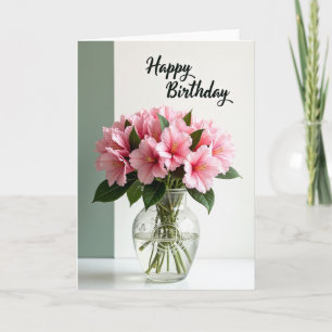 Cartão de Aniversário Flor de Rosa Doce