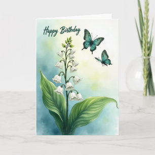 Cartão de Aniversário Flor de Sino Doce