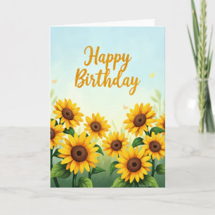 Cartão de Aniversário Flor de Sol