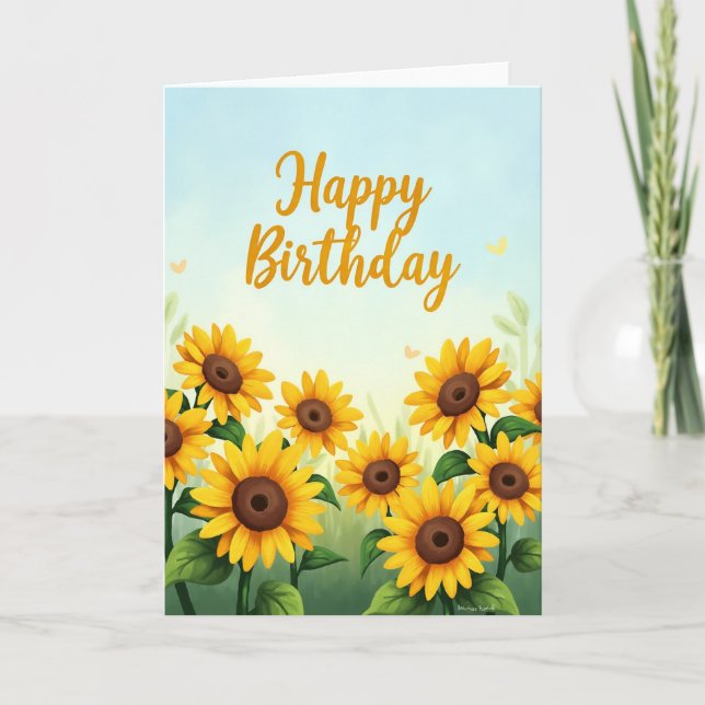 Cartão de Aniversário Flor de Sol (Frente)