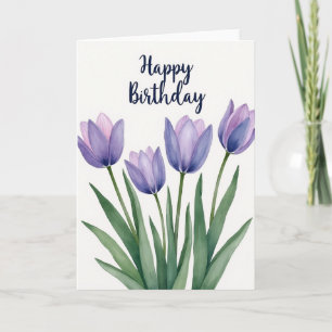 Cartão de Aniversário Flor de Violeta Doce