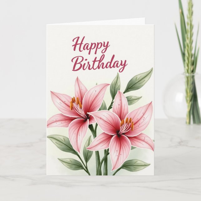 Cartão de Aniversário Flor Gradiente (Frente)