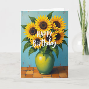 Cartão de Aniversário Flor Iluminada pelo Sol