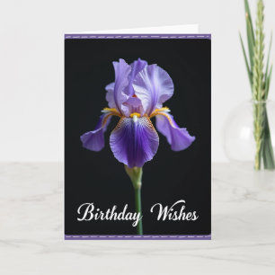 Cartão de Aniversário Flor Violeta Alegre