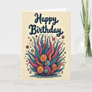 Cartão de Aniversário Flora Artística
