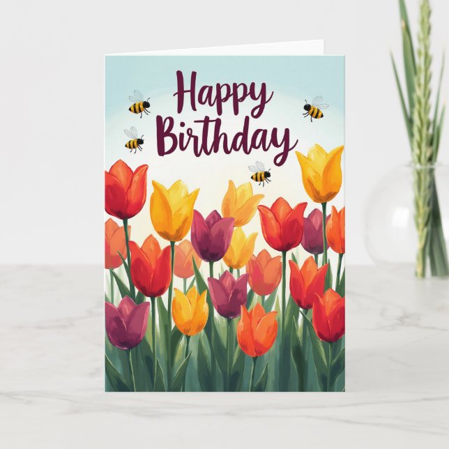 Cartão de Aniversário Florada de Primavera (Frente)