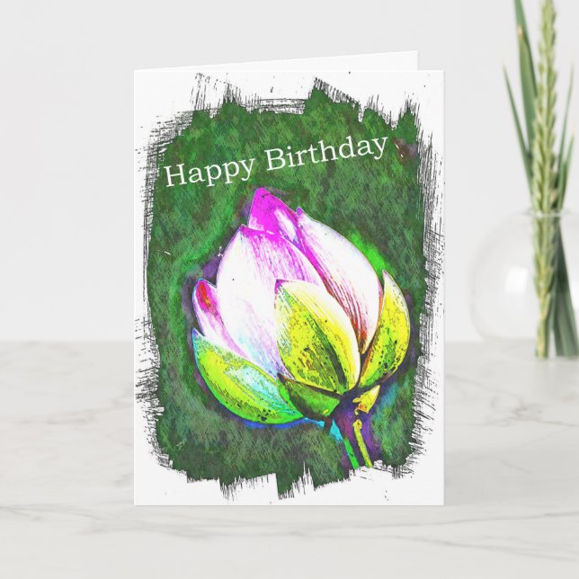 Cartão de Aniversário Floral (Frente)