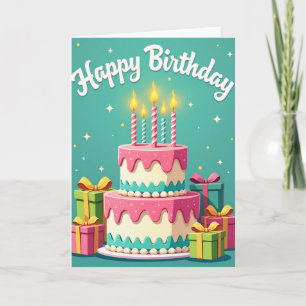 Cartão de Aniversário Floral