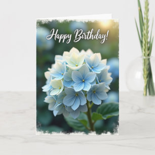 Cartão de Aniversário Floral Azul Sonhador