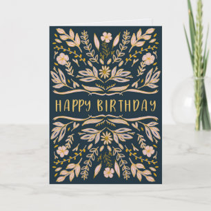 Cartão de Aniversário Floral Boho para Ela