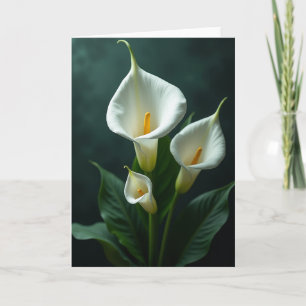 Cartão de Aniversário Floral Branco