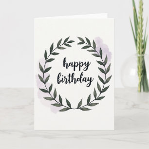 Cartão de Aniversário Floral com Texto