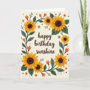 Cartão de Aniversário Floral Coroa