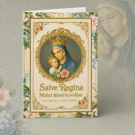 Cartão de Aniversário Floral da Virgem Maria Catól