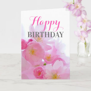Cartão de Aniversário Floral de Flor de Flor de
