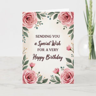 Cartão de Aniversário Floral Desejo Especial