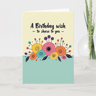 Cartão de Aniversário Floral Divertido