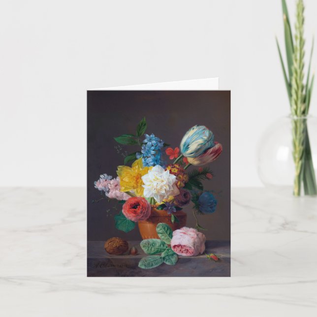 Cartão de Aniversário Floral Dobrado (Frente)