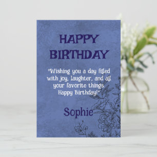 Cartão de Aniversário Floral Elegante