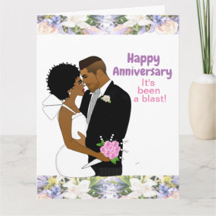 Cartão de Aniversário Floral Elegante Afro-America