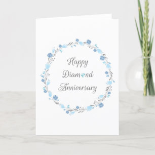 Cartão de Aniversário Floral Elegante Diamond 60 A