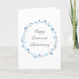 Cartão de Aniversário Floral Elegante Diamond 60 A