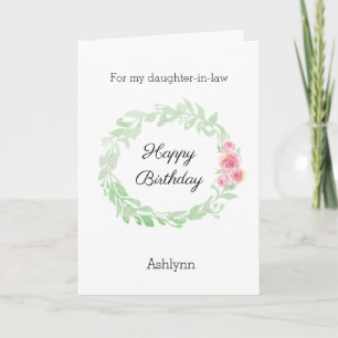 Cartão de Aniversário Floral em Aquarela para Nora