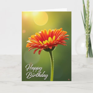 Cartão de Aniversário Floral Ensolarado